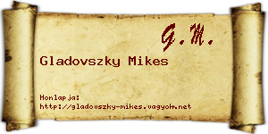 Gladovszky Mikes névjegykártya